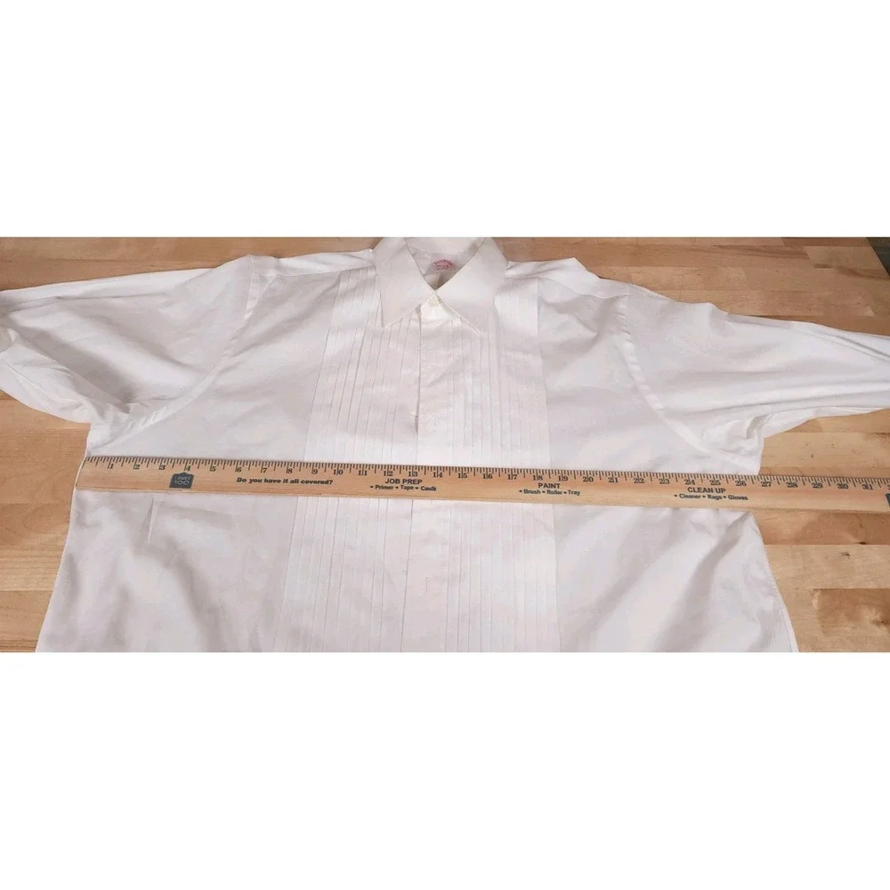 Brooks Brothers Shirt Mens 17.5 / 33 Tuxedo Pleated French Cuff Tradional Fit - Picture 7 of 8